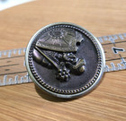 Antique Vintage Button Soldier With Shield Approximately 1 3 8 