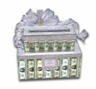 Wedding Money Cake card Box cash money gift wedding Card silver holds 80 Cards
