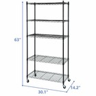 2x 5-tier Shelves Wire Unit Rack With 8 Casters Large Space Storage Rolling