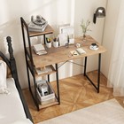 2-in-1 Computer Desk With Shelves  3-tier Storage  Cpu Stand  Space-saving