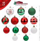 66pcs Christmas Tree Decorations  Christmas Tree Ornaments Set