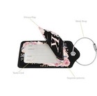 2 Pc Leather Luggage Tag For Suitcases With Privacy Shield Letter K Pink   Black