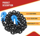 2 Pcs 1 2  X 10  G100 Grade Transportation Chain W  Grab Hook  15 000 Lbs Wll