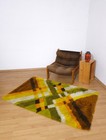 Desso Allegro Shag Dralon Wool Rug Green Orange Yellow Vintage 70s Mid-century