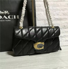 New Coach Tabby 26 Quilted Shoulder Bag Leather Black Cp150 Gold Logo