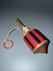 Rare Vintage Red   Blue Wooden Spinning Top Trompo  Lattu