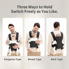 4in1 Ergonomic Baby Sling Carrier Backpack Front Wrap Adjustable Black