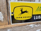 Vintage John Deere Porcelain Sign Old Farm Tractor Equipment Lubricants Ranch