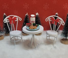 Miniature 1 12 Scale Christmas Bistro 4-pc Set Table Chairs Milk-cookie Plate 2 