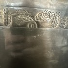 Pottery Barn Pewter Wine Bucket Embossed Wheat Design Divided Champagne Handles