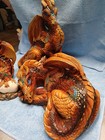 Windstone Set Of 4 Dragons Pena 1995 Brown With Blue Eyes