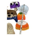 Lot Of Granny Handmade Crocheted Infant Baby Doll Hats Beanies Bear Pumpkin