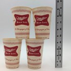 Vintage Miller High Life Beer Wax Cups Dixie Set Of 4 Advertising Breweriana