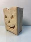 Vintage Ceramic Jack O Lantern Halloween Luminary Candle Bag Tealight Holder