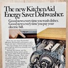 1974 Kitchen Aid Energy Saver Dishwasher Vintage Print Ad Troy Ohio Advert