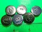  6  Vtg antique La Chic 3 4  Silver Luster Blue Glass 2-hole Buttons-k224