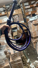 Bull Whip Professional 8ft Handmade Leather 12 Plait Cowhide Whip Purple Black