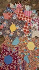Lot Of 50  Hand Stitched Vintage Fabric 6 Point      Quilt Blocks 1940s