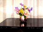Silk Flower Arrangement In Vase  Victorian Style 