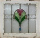 Abstract Old English Leaded Stained Glass Window 20 5  X 19 25 