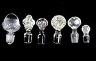 Antique   Vintage Cut Glass Clear Crystal 17 Perfume Cruet Bottle Stoppers 1860-