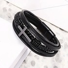 3 Styles Braided Leather Bracelet - Mens Stainless Steel Magnetic Clasp