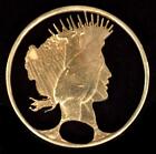 Peace Silver Dollar Cut Out Coin Lady Liberty Gold Plated