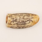 Resin Reproduction Of Sperm Whale Tooth Scrimshaw The Ship    lion   