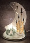 Vintage 1993 Ceramic Moon   Star Lamp W  Unicorns Moon Night Light -works Great 