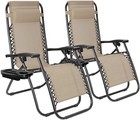 2-pack Of Outdoor Reclining Chairs Zero Gravity Chair Patio Pool Lounge Chairs