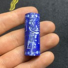 Ancient Near Eastern sassanian Lapis Lazuli Intaglio Stone Cylinder Seal Bead