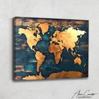 Gold World Map Art Print Explorer Wall Art Canvas Framed Gift Ideas For Mens