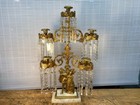 19th C French Girandole Garniture Candelabra Gilt Bronze 7 Light 63 Crystals