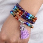 Unisex 108 Buddha Prayer Beads Mala Crystal Bracelet  7 Chakra Healing Ston - 01