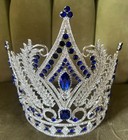 Outstanding Las Vegas Showgirl Huge Glitzy Rhinestone Crown Adjustable Pre Owned