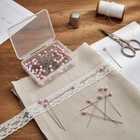 100pcs Faux Pearl Flower Positioning Pins  2 5 Inch 65mm Long Straight Sewing   