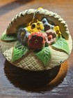 Vintage Hubley Cast Iron Flower Basket Cardholder  card Holder 