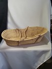 Moses Basket Small Great Cond  Tan Straw 18   11 1 2   5 1 2  Deep  doll Bed  