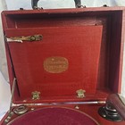 1940s Silvertone Portable Gramophone Phonograph Hand Crank Full Size Replicator