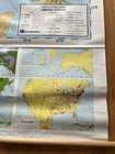Vtg Nystrom Usa United Pull Down School Class Map Political Retractable Climate