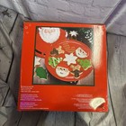 Christmas Ceramic 2pc Santa Dessert Tray   Lid New  In Open Box Holiday Decor