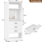 25   Freestanding Walk-in Closet Organizer System With 3 Wooden Drawers     Mirror