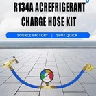 Self-sealing R134a Refrigeration Recharge Hose Kit Ac Charge Hose W gauge Us
