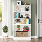 72-inch Tall Bookcase  Modern 6-tier White Library Bookshelf With Storage Shelve