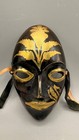 Set Of 2 Vintage Solid Brass Black Gold Wall Masks