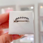 New Authentic 925 Sterling Silver Love Band Of Hearts Ring Size 5 6 7 7 5 8 5