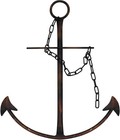 Antique Metal Anchor Wall Decor 13  With Chain  Handpainted Nautical Art