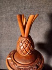 Vintage Pu Pu Platter Three Tier Parts Tiki Monkey Pod Usable Good Condition