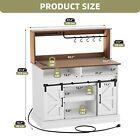 52  Farmhouse Coffee Table Bar Cabinet Storage Shelves Sideboard Wooden Home