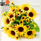 2x 13pcs Artificial Silk Sunflower Bouquet Flowers Home Decoration Ornaments
